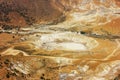 Yellow landscape of Nisyros volcano. Royalty Free Stock Photo