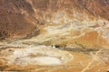 Yellow landscape of Nisyros volcano. Royalty Free Stock Photo