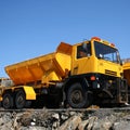 Yellow large truck