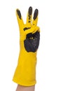 Yellow latex glove