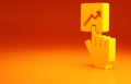 Yellow Leader of a team of executives icon isolated on orange background. Minimalism concept. 3d illustration 3D render