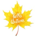 Yellow Leaf With Autumn Text