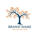 Yellow leaf tree logo Royalty Free Stock Photo