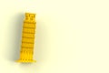 Yellow leaning tower of pisa on yellow background