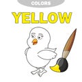 Yellow. Learn the color. Illustration of primary colors. Vector chick