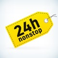 Yellow leather detailed business label 24h nonstop