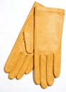 Yellow leather gloves