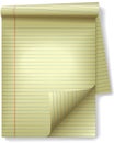 Yellow Legal Pad Corner Paper Page Curl Spotlight