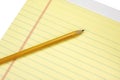 Yellow Legal Pad with Pencil Royalty Free Stock Photo