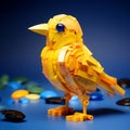 Yellow Lego Bird: A Photorealistic 3d Puzzle With Neogeo Elements
