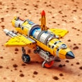 Yellow Lego Rocket With Tiltrotor And 2 Propellers - Toy Style 8k Uhd