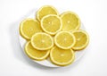 Yellow Lemon, citrus limonum against White Background Royalty Free Stock Photo