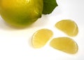 Yellow Lemon, citrus limonum, Fruit against White Background Royalty Free Stock Photo