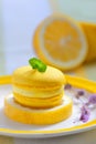 Yellow lemon macaron