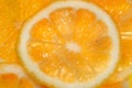 Yellow Lemon Slices - macro detail, Citrus fruit. Texture background, pattern.