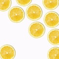 Yellow lemon slices on white Royalty Free Stock Photo