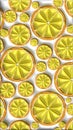 yellow Lemon soft convex on white background