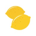Yellow lemon vector icon illustration isolated on white background. Lemon icon eps. Lemon icon clip art Royalty Free Stock Photo