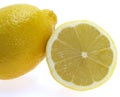 Yellow Lemons, citrus limonum against White Background Royalty Free Stock Photo