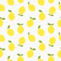 Yellow lemons seamless flat summer pattern