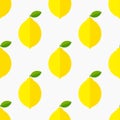 Yellow lemons summer pattern Royalty Free Stock Photo