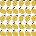 YELLOW LEMONS SUMMER VINTAGE PATTERN Royalty Free Stock Photo