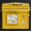 Yellow classic letter box Austria