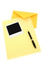 Yellow letter paper and yellow envelope