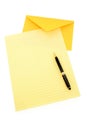 Yellow letter paper and yellow envelope