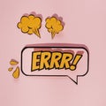 yellow lettering emotional text speech bubble with elements pink background. High quality photo