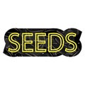 Yellow Letters on Sunflower Black Seed Pattern