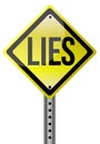 Yellow lies street sign illustration Royalty Free Stock Photo