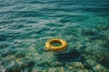 yellow life buoy in the water generative AI