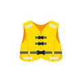 Yellow life jacket isolated on white background.