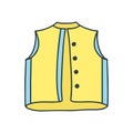 Yellow life vest doodle style vector illustration