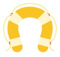 Yellow lifebuoy Boat Safety Kit vector icon flat isolated.