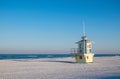 Yellow lifeguard shack Royalty Free Stock Photo