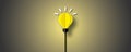 Yellow light bulb on a dark background, Ideas inspiration concepts of business finance or goal to success. Royalty Free Stock Photo