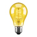 Yellow light bulb isolated on clean and solid white background Royalty Free Stock Photo