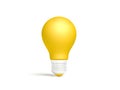 Yellow light bulb isolated on white background. Royalty Free Stock Photo