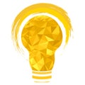 Yellow light bulb polygon.