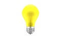 Yellow light bulb on white Royalty Free Stock Photo