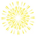 Yellow light burst. Firework icon. Bright explosion Royalty Free Stock Photo