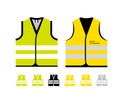 Yellow and light green reflective vests, as a symbol of protests in France against rising fuel prices. Yellow jacket