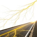 Yellow light streaks on white background overlay isolated Royalty Free Stock Photo