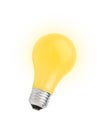 Yellow lightbulb isolated on white Royalty Free Stock Photo