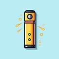 Vector of a yellow lighter with bubbles coming out of it Royalty Free Stock Photo