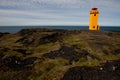 Yellow lighthouse in Iceland