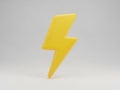 Yellow lightning bolt isolated on white background Royalty Free Stock Photo