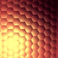 Yellow lights in violet hexagons background Royalty Free Stock Photo